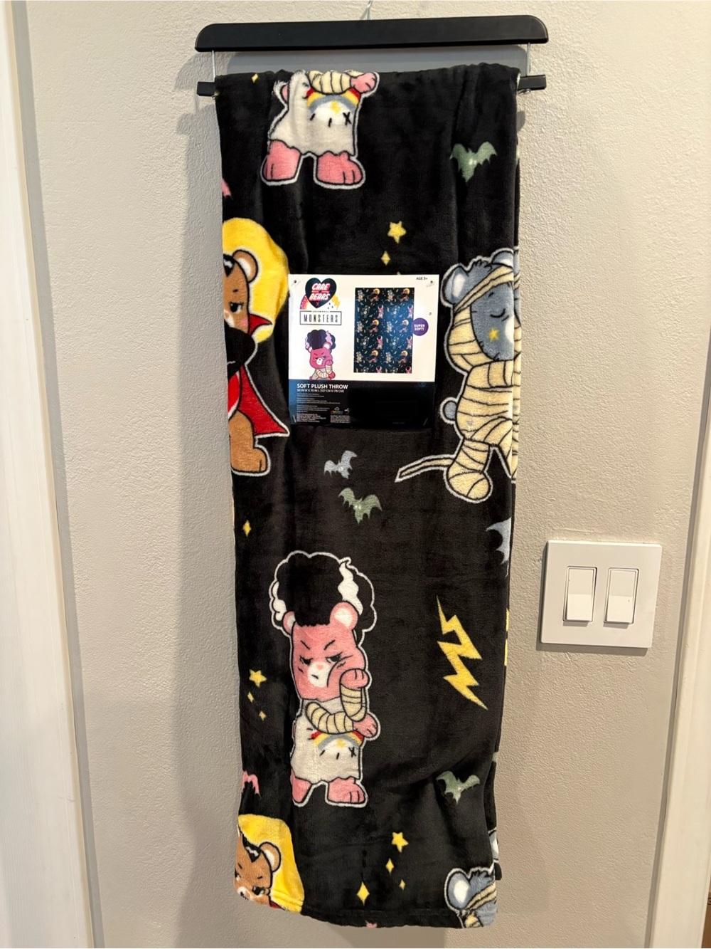 Universal Monsters Care Bears Plush Halloween Blanket 50 x 70 NWT